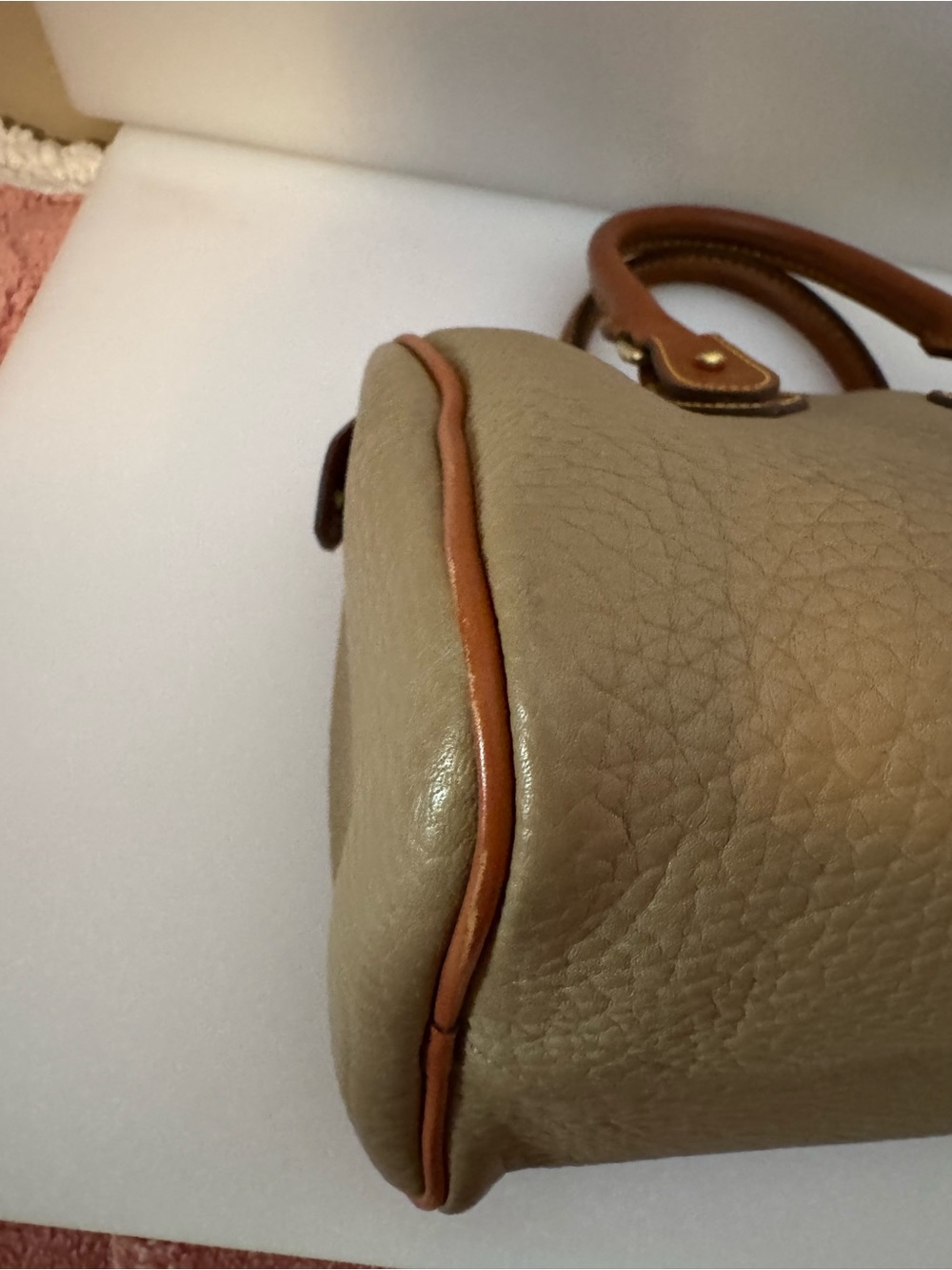 VINTAGE EUC Dooney & Bourke Made in USA Taupe AWL Satchel - Picture 11 of 13